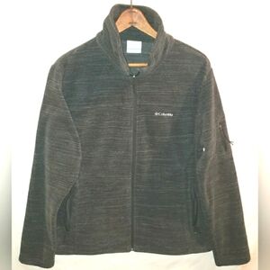 Columbia Women's Full Zip Fleece Jacket Size XLarge Dark Gray Mock Neck Outdoor